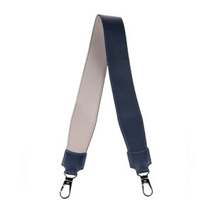 Loro Piana Genuine Calfskin Leather Reveesible Navy Blue/grey Bag Strap Nwt